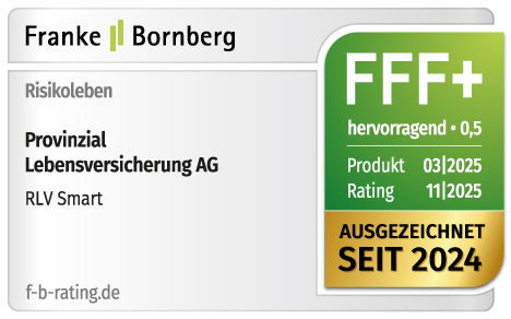 Franke & Bornberg Siegel Note FFF+ für die Risiko-Lebensversicherung