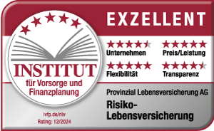 Siegel Institut für Vorsorge und Finanzplanung „Exzellent“-Siegel für Risiko-Lebensversicherung