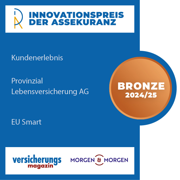 Siegel zum Innovationspreis der Assekuranz Bronze für die EU Smart November 2024